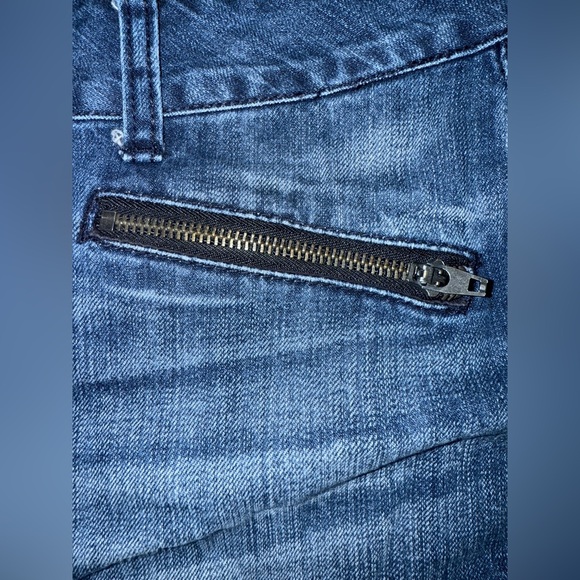 American Eagle jean shorts women’s sz 12 zippers Blue Wash Y2K emo grunge - Picture 5 of 11